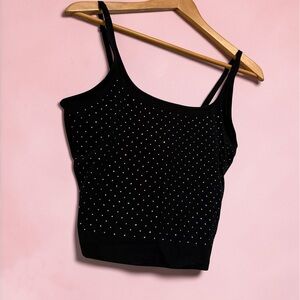 PINK Victoria's Secret Black Studded Rhinestones Camisole